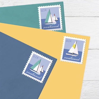 2023 US Sailboats Postcard Stamps (1 Roll (100 Stamps))