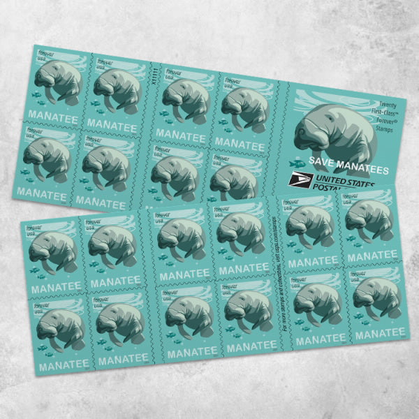2024 US Save Manatees Booklet Of 20 Forever Postage Stamp