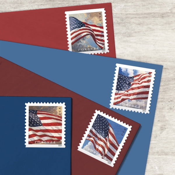 2024 USA American Flag Forever Stamps Roll Of 100 Stamps