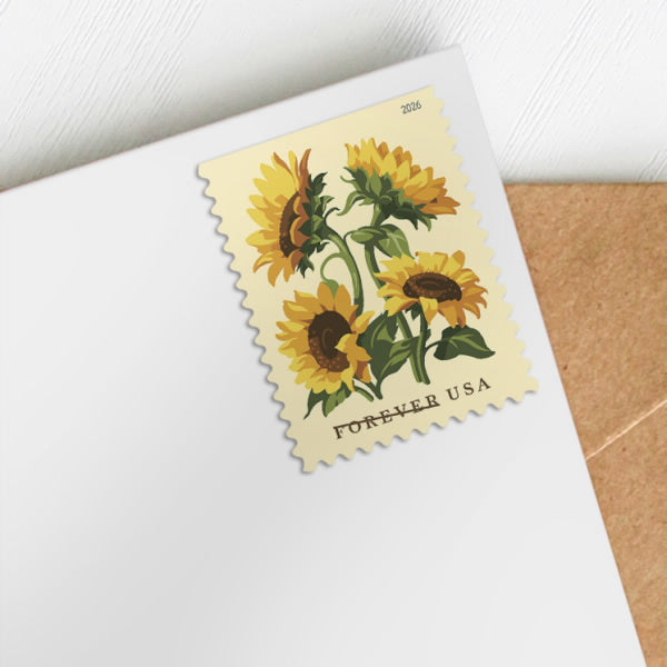 USA 2026 Sunflowers Book of 20 Forever Stamps