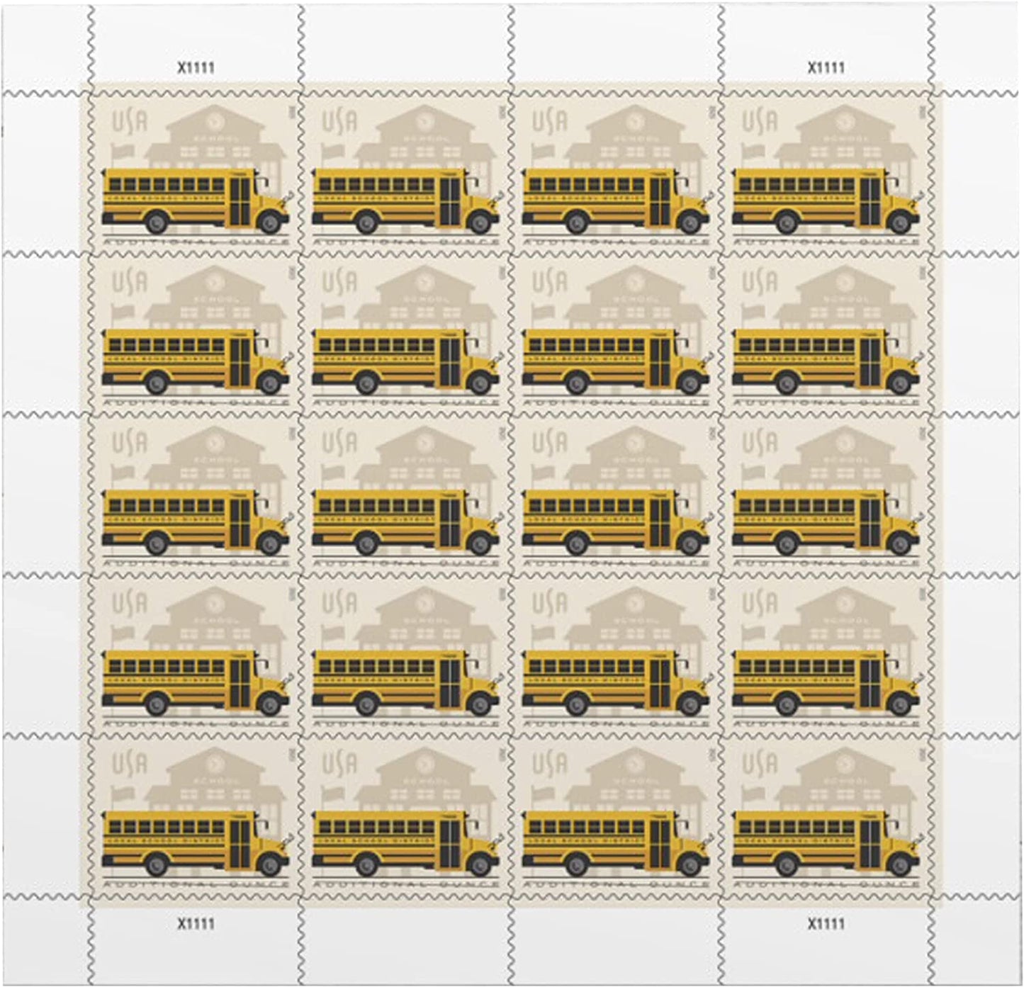 2023 US School Bus Additional Ounce Postage Stamps 1 Coil of 100