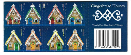 US Holiday Gingerbread Houses Forever Postage Stamps