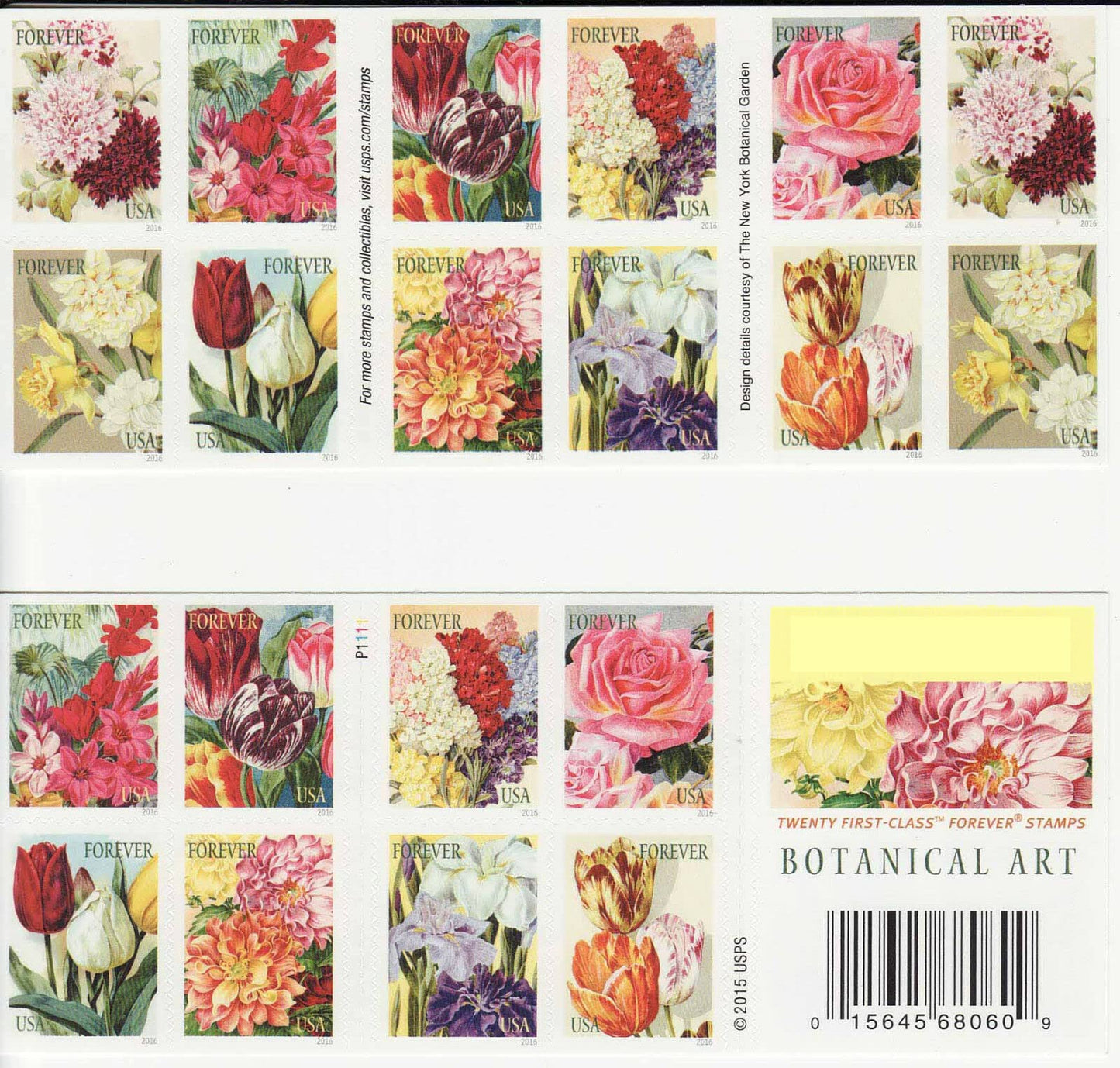 US Botanical Art Beautiful Flower Bloom Forever Postage Stamps