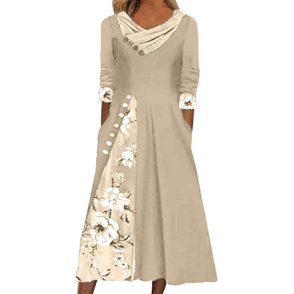 V Neck Midi Dress For Women