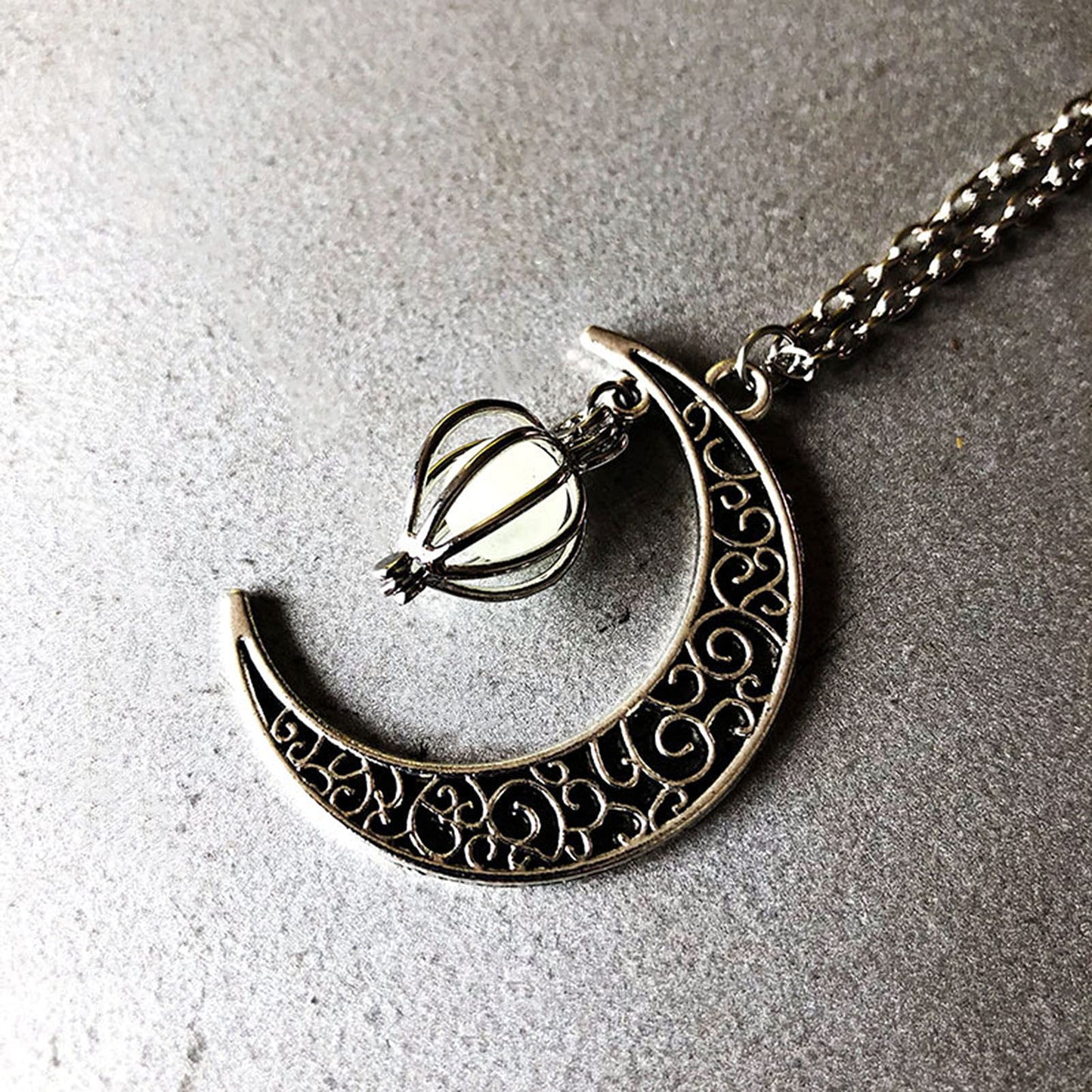 Halloween Spooky Hollow Moon Necklace Love Necklace