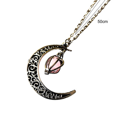 Halloween Spooky Hollow Moon Necklace Love Necklace