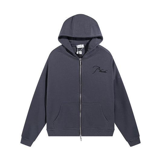 Unisex Rhude embroidered sweatshirt jacket