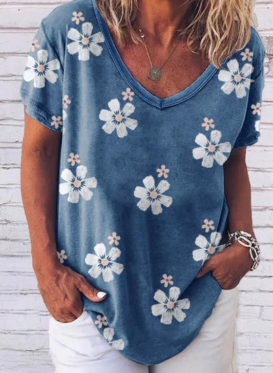 Women's Floral Print Casual T-Shirt