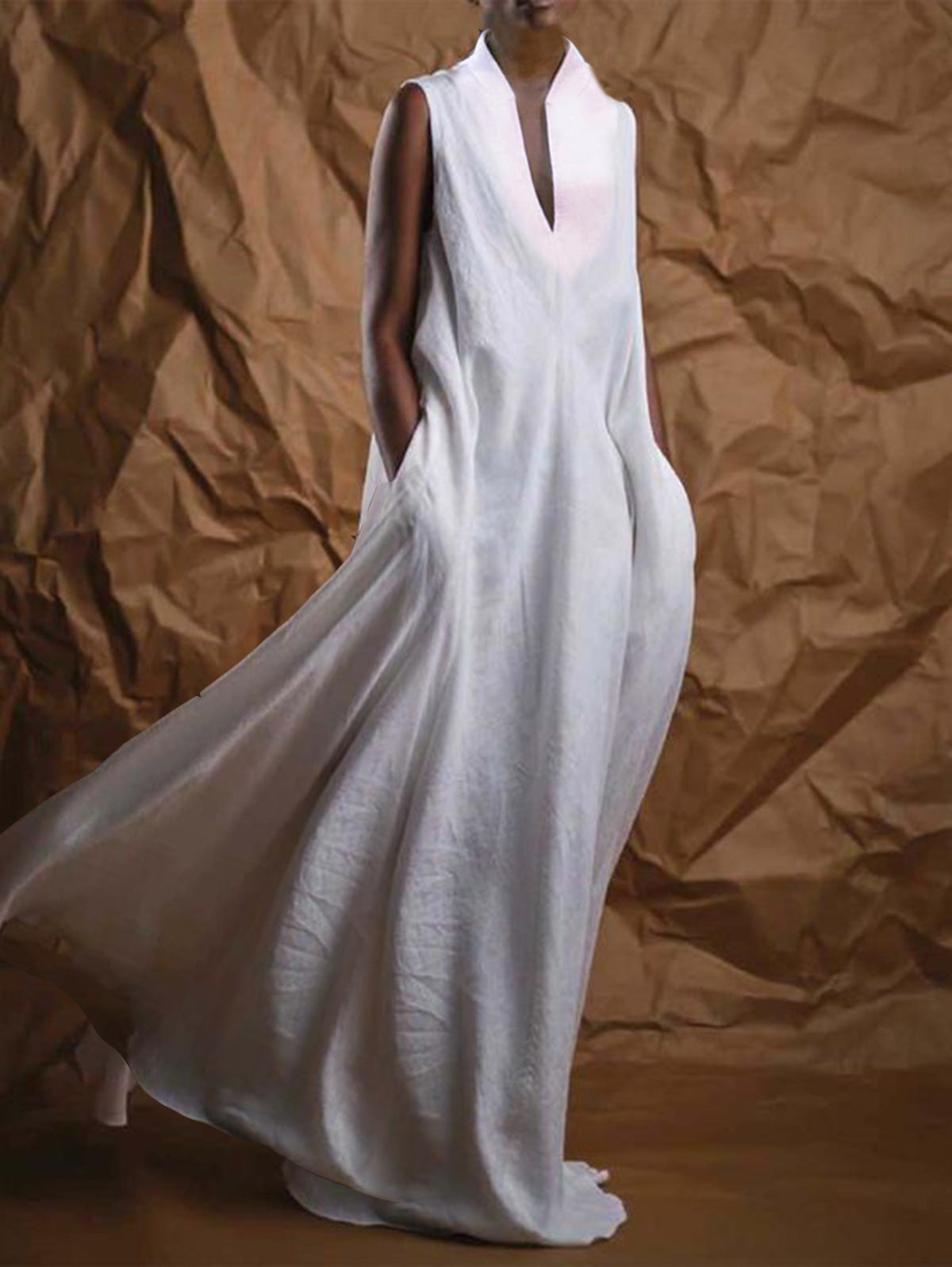 Women's V-Neck Sleeveless Maxi Dress
