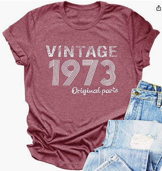 Women's Round Neck Vintage Print Short Sleeve T-Shirt