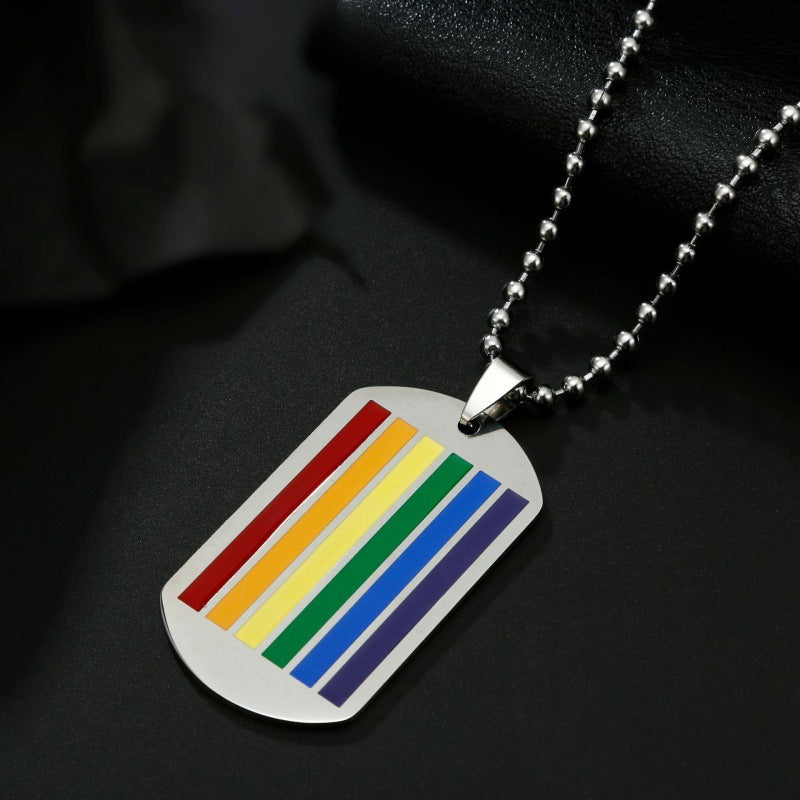 Rainbow Titanium Steel Necklace