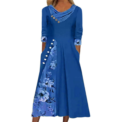 V Neck Midi Dress For Women