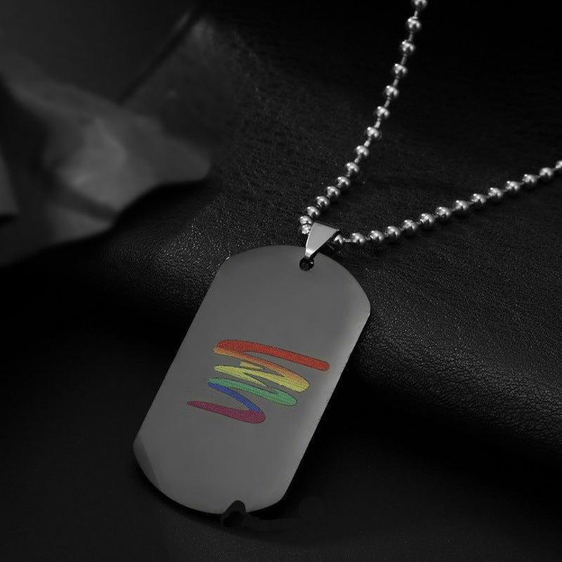 Rainbow Titanium Steel Necklace