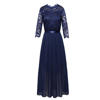 Women's Long Sleeve Lace Evening Dress Maxi Dress