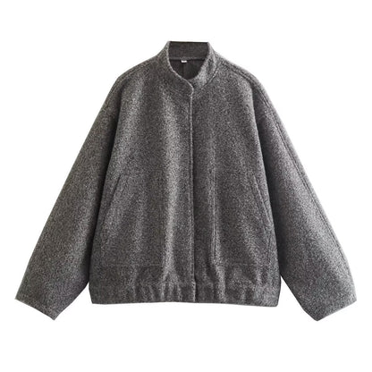 Women's Casual Cardigan Stand Collar Jacket
