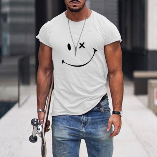 Men'S Smiley Face Print T-Shirt