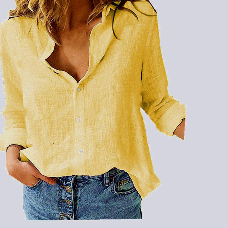 Women's Casual Lapel Long Sleeve Blouses