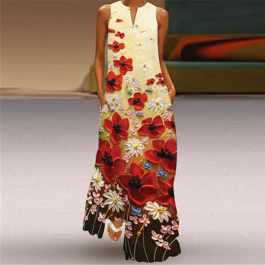 Summer Sleeveless Woman Maxi Dress