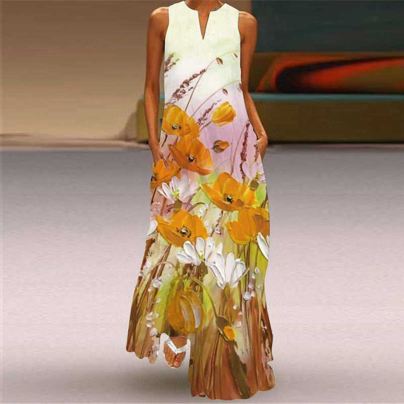 Summer Sleeveless Woman Maxi Dress