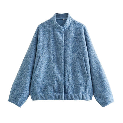 Women's Casual Cardigan Stand Collar Jacket