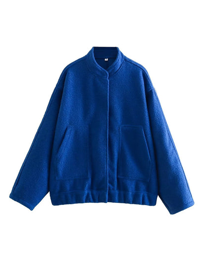 Women's Casual Cardigan Stand Collar Jacket