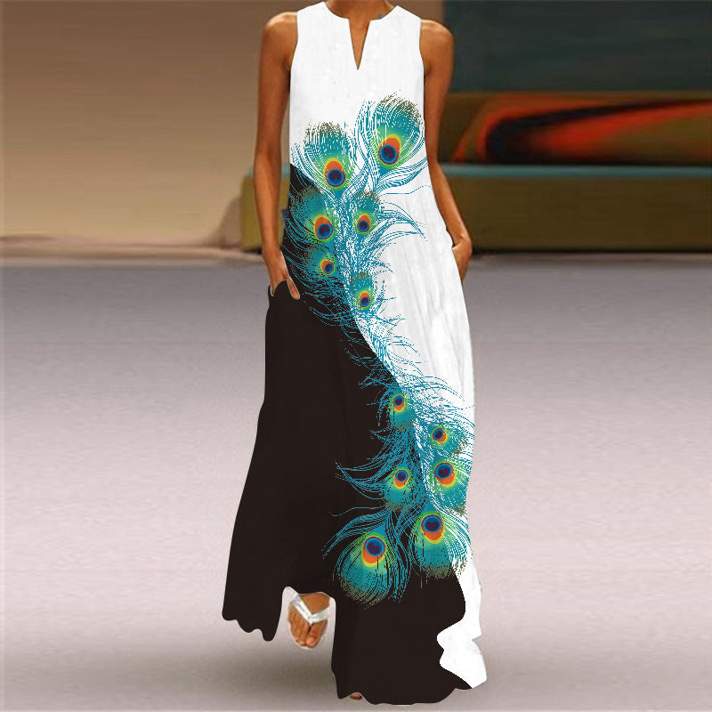 Casual Floral Print Woman Maxi Dress