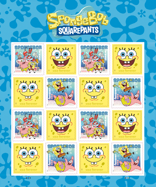 2025 US SpongeBob SquarePants Sheet Of 16 Forever Stamps