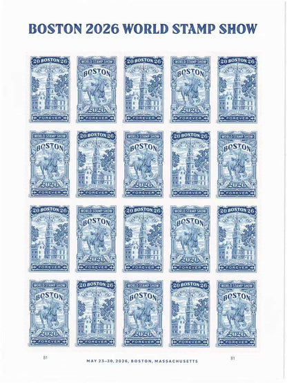 USA Boston 2026 World Stamp Expo Show Forever Stamps