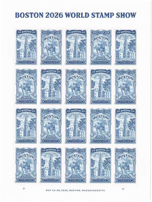 USA Boston 2026 World Stamp Expo Show Forever Stamps
