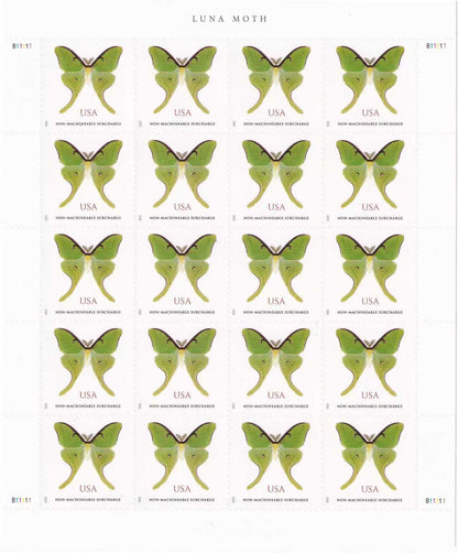 USA Luna Moth Non- Machinable Surcharge Stamps