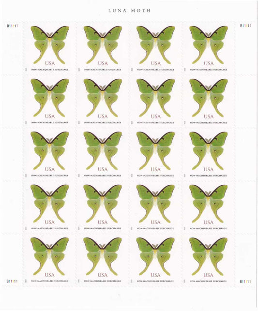 USA Luna Moth Non- Machinable Surcharge Stamps