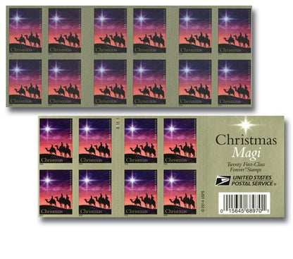 USA Christmas Magi Booklet Pane Of 20 Forever Stamps