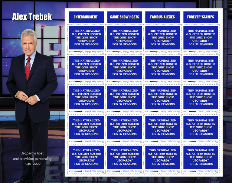 2024 USA Alex Trebek TV Show Jeopardy Forever Stamps