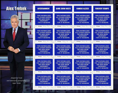 2024 USA Alex Trebek TV Show Jeopardy Forever Stamps