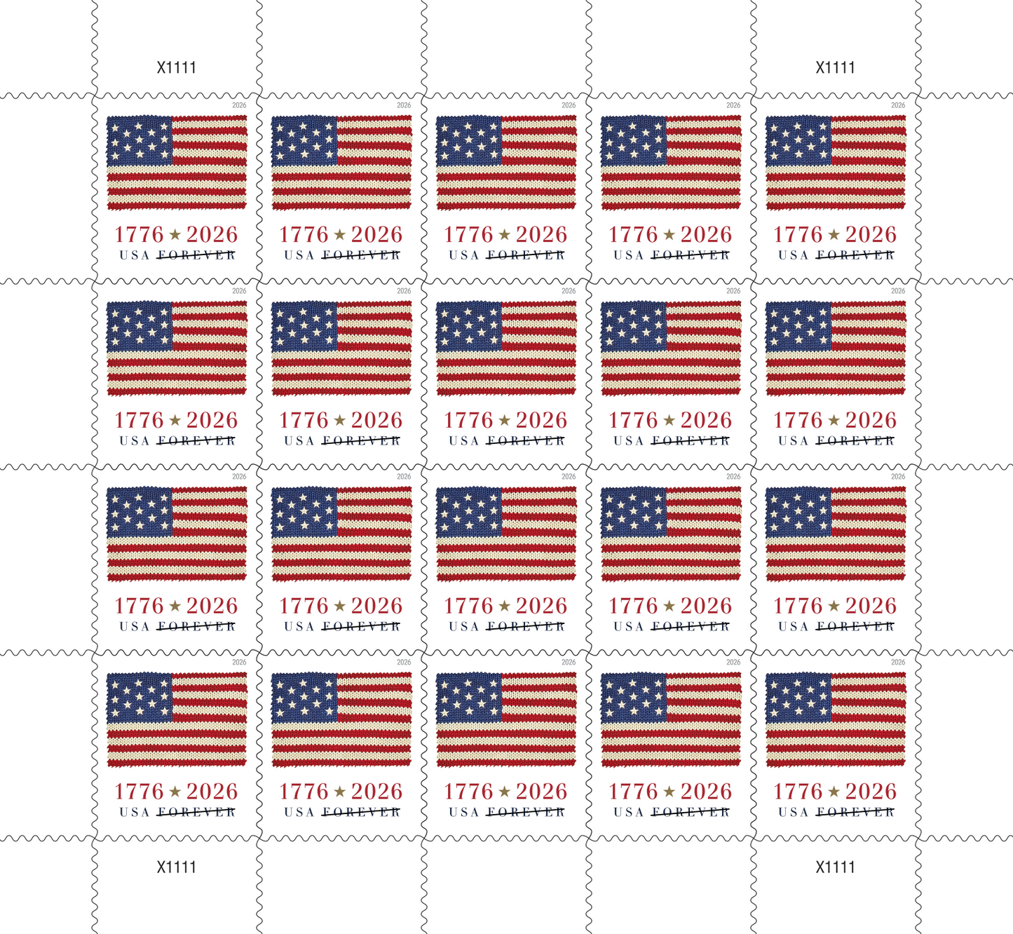2026 US Flag Classic Booklet of 20 Forever Stamps