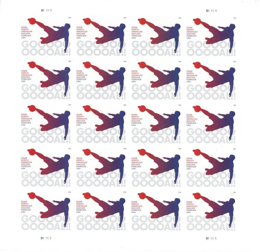 2026 North American Soccer Sheet of 20 Forever Stamps