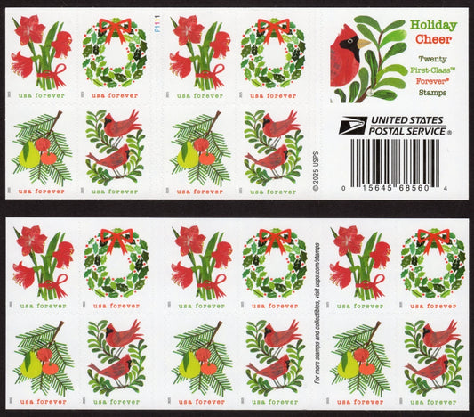 USA Holiday Cheer Forever Stamps Booklet Of 20 Stamps