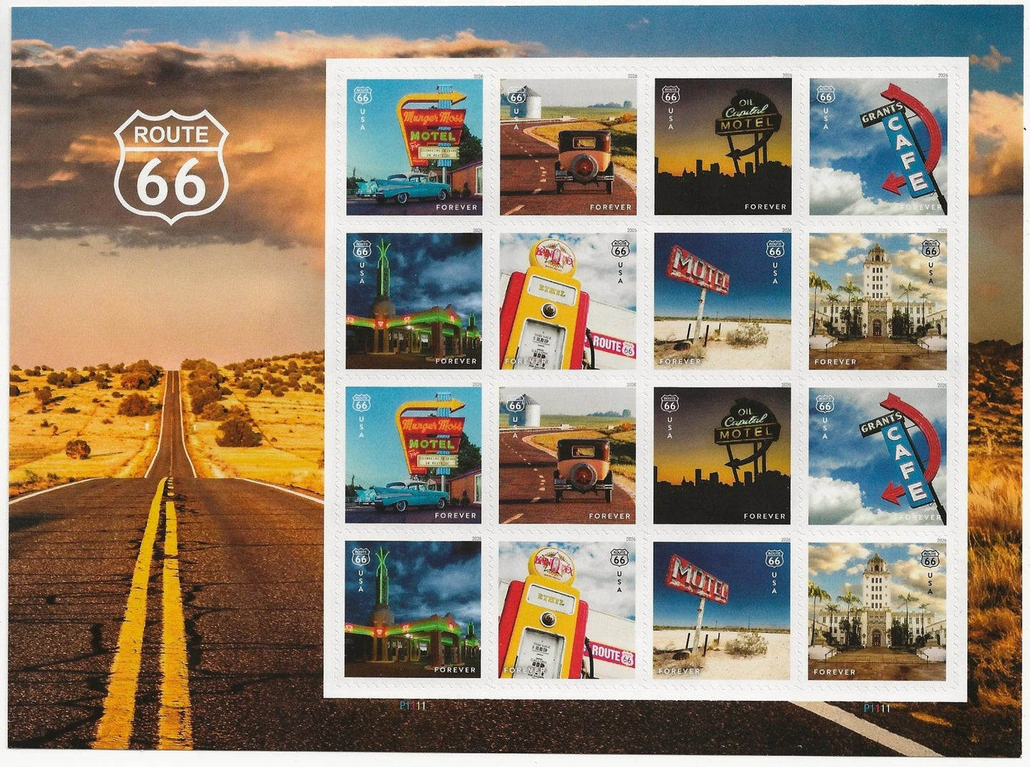2026 USA Legendary Highway Route 66 Forever Stamps