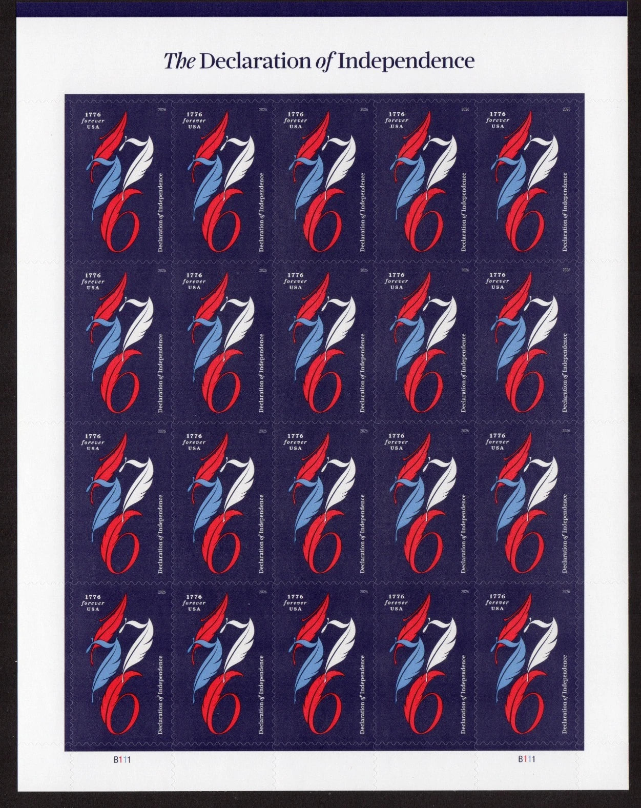 2026 USA 250th Declaration of Independence Forever Stamps