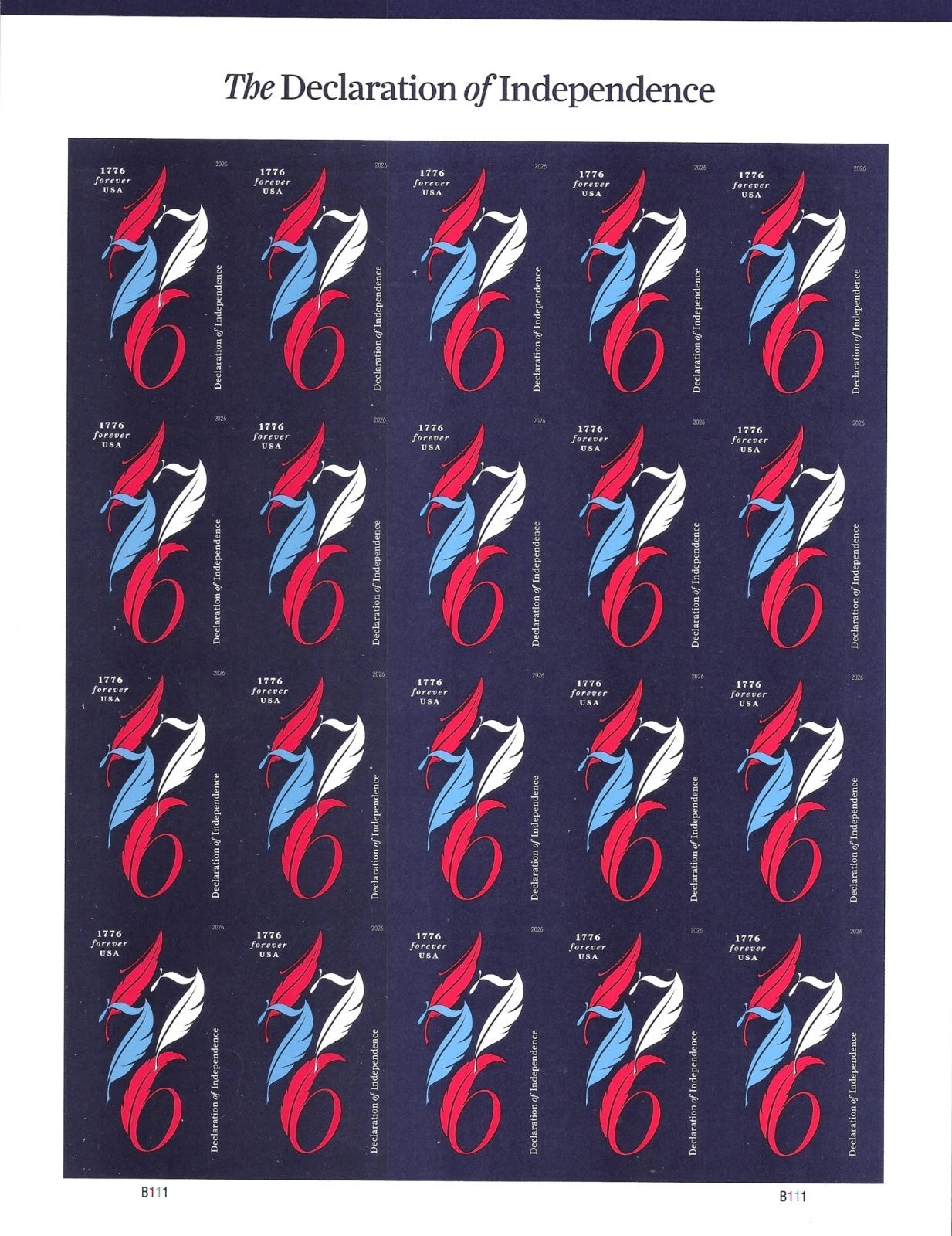 2026 USA 250th Declaration of Independence Forever Stamps