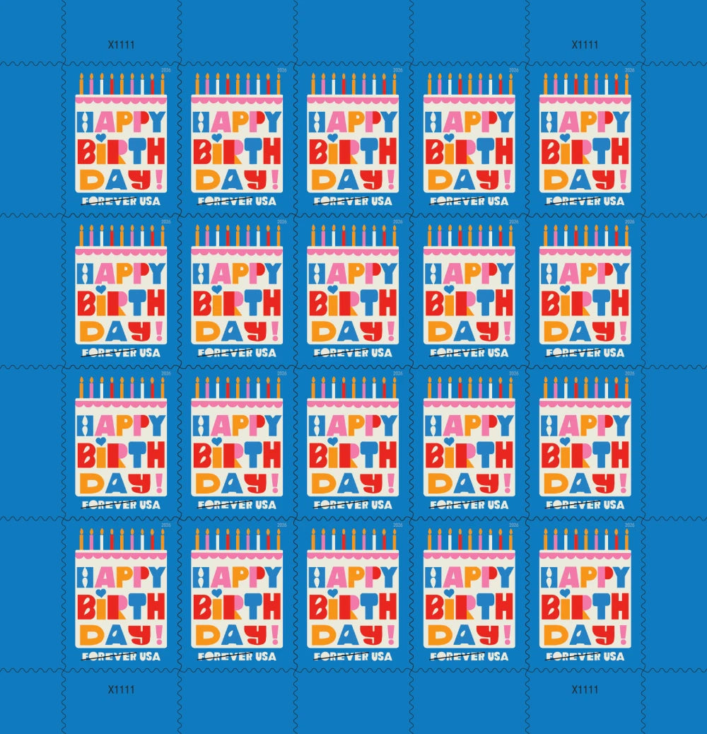 USA 2026 New Happy Birthday Forever Stamps