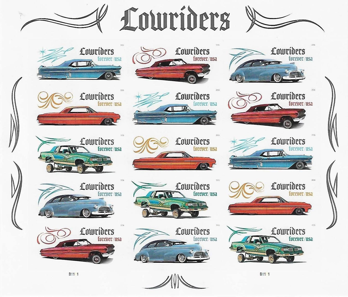 2026 USA Lowriders Book of 15 Forever Stamps