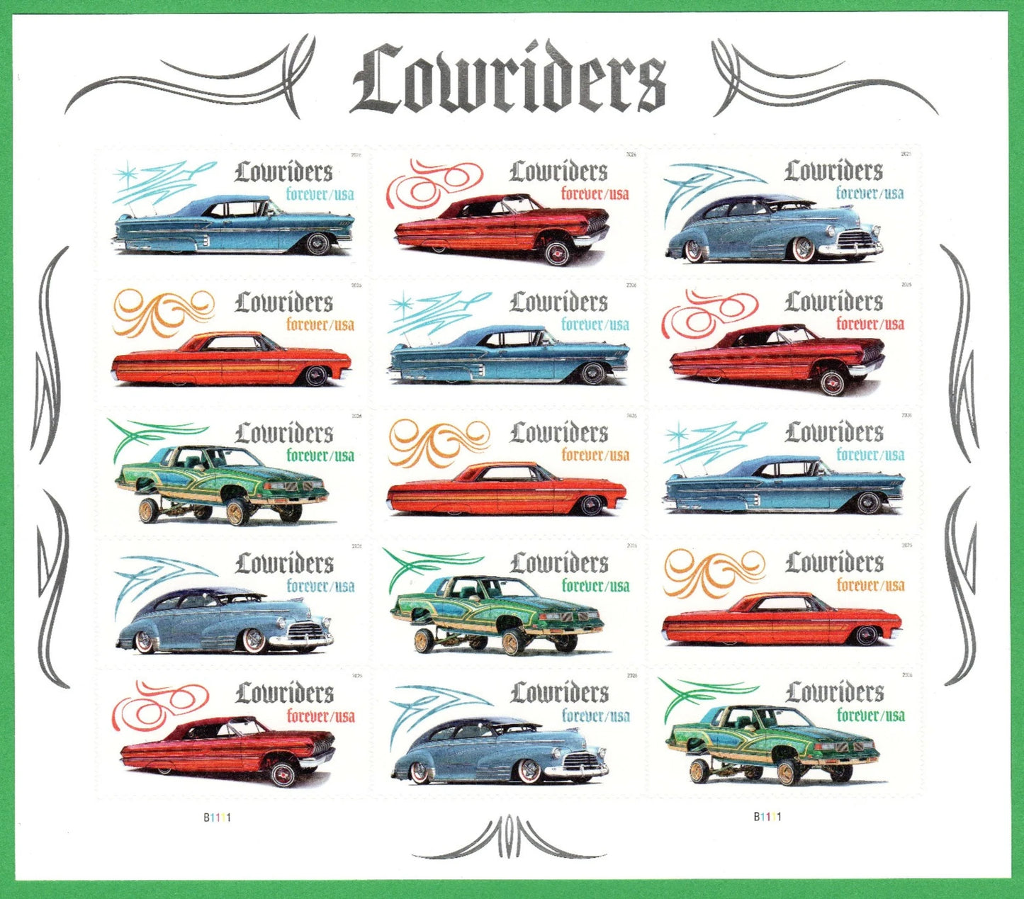 2026 USA Lowriders Book of 15 Forever Stamps
