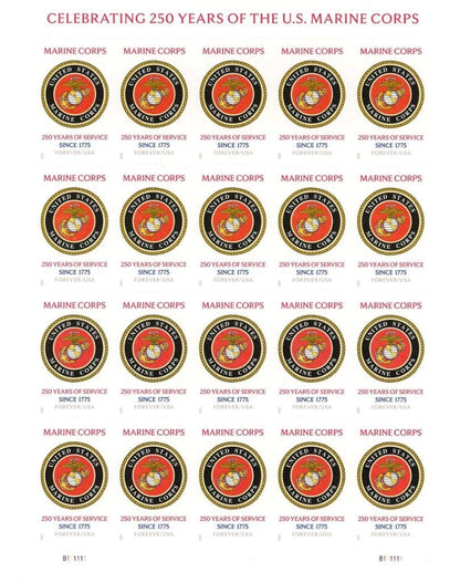 2025 US Marine Corps 250th Anniversary Honors Forever Stamps