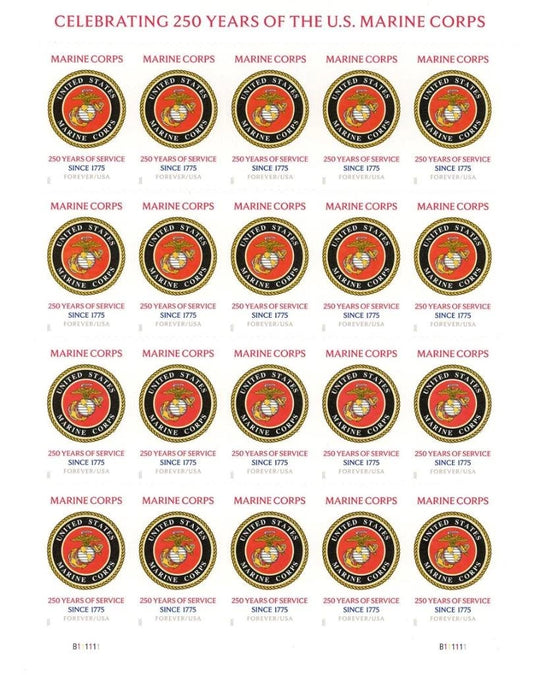 2025 US Marine Corps 250th Anniversary Honors Forever Stamps