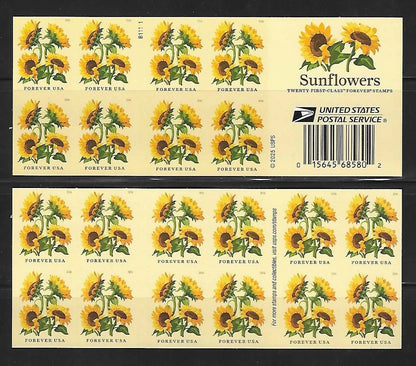 USA 2026 Sunflowers Book of 20 Forever Stamps