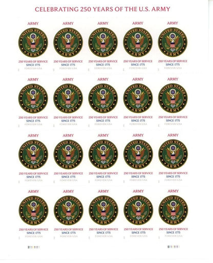 2025 US Army 250th Anniversary Honors Forever Stamps