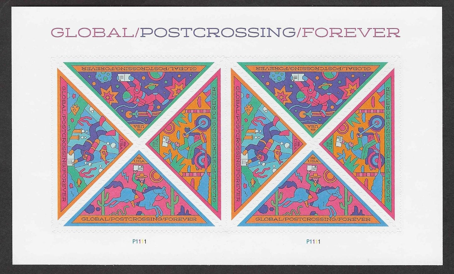 USA 2026 Postcrossing Sheet of 8 Global Forever Stamps