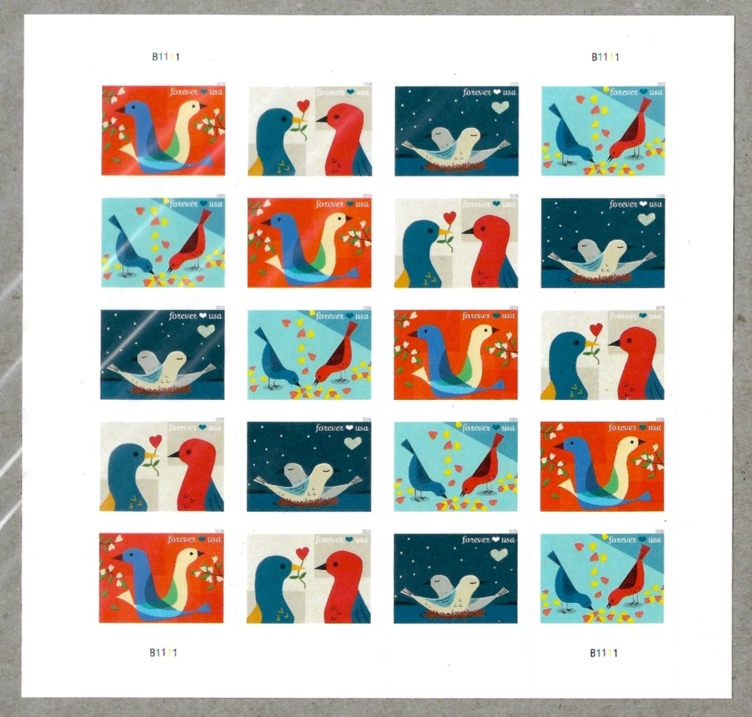 USA 2026 Love Birds Forever Stamps