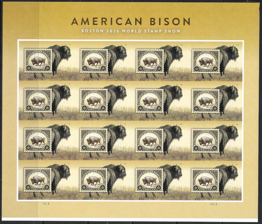 2026 US American Bison Sheet Of 16 Forever Stamps